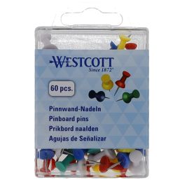 WESTCOTT Pinnwand-Nadeln, farbig sortiert, Inhalt: 60 Stck