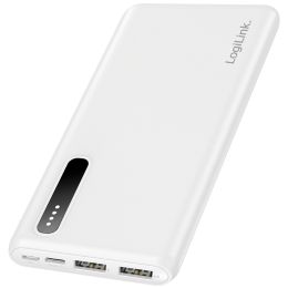 LogiLink Mobiler Zusatzakku, 8.000 mAh, 2x USB-A, wei
