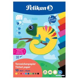 Pelikan Tonpapierblock, DIN A3, 10 Blatt, farbig sortiert