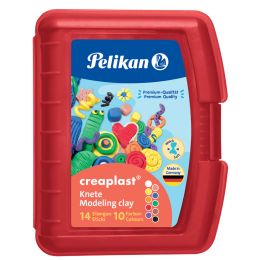 Pelikan Kinderknete Creaplast, 14er Kunststoffbox rot