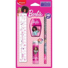Maped Schreibset Barbie, 4-teilig, auf Blisterkarte