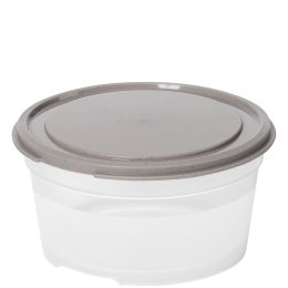 smartstore Frischhaltedose, rund, 0,45 L, grau / transparent