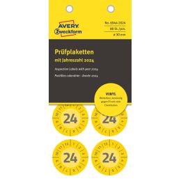 AVERY Zweckform Prfplaketten, 2024, Vinyl, gelb, 20 mm