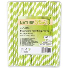 NATURE Star Papiertrinkhalme Classic, 197 mm, rot/wei