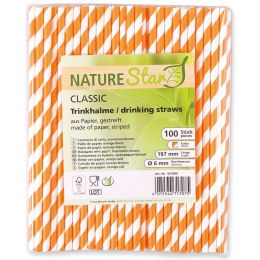 NATURE Star Papiertrinkhalme Classic, 197 mm, rot/wei