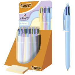 BIC Druckkugelschreiber 4 Colours Pastell, 30er Display