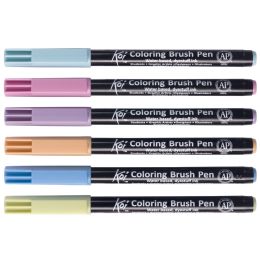 SAKURA Pinselstift Koi Colouring Brush Pen Earth, 6er Set