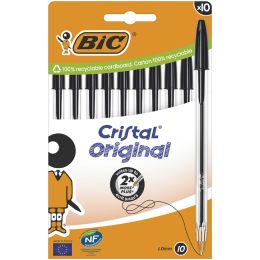 BIC Kugelschreiber Cristal Original, schwarz, 10er Kartonbox