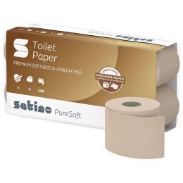 satino by wepa Toilettenpapier PureSoft, 2-lagig, braun