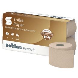 satino by wepa Toilettenpapier PureSoft, 3-lagig, braun