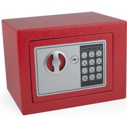 pavo Mini-Tresor, mit Elektronikschloss, rot