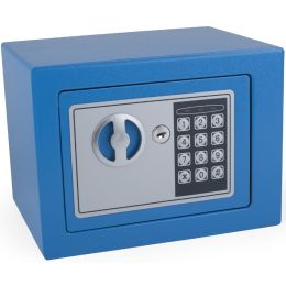 pavo Mini-Tresor, mit Elektronikschloss, blau