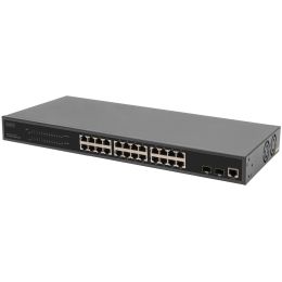 DIGITUS 19 Gigabit Ethernet PoE Switch, 24-Port, managed