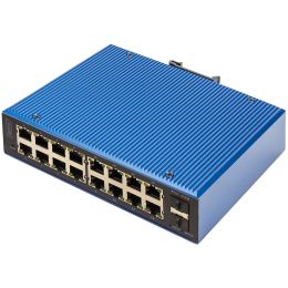DIGITUS Industrial Gigabit Ethernet PoE Switch, managed,16+2