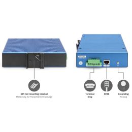 DIGITUS Industrial Gigabit Ethernet Switch, L3 managed, 8+4