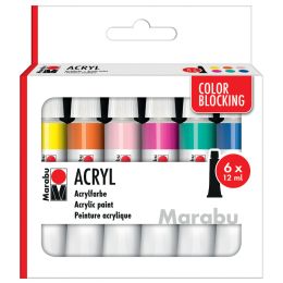 Marabu Acrylfarben-Set COLOR BLOCKING, 6 x 12 ml