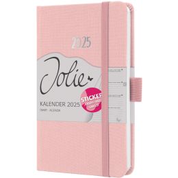 sigel Buchkalender Jolie Feel 2025, Textil, A6, rosa