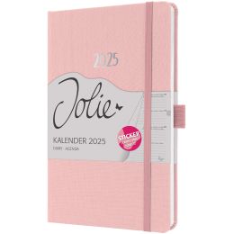 sigel Buchkalender Jolie Feel 2025, Textil, A5, rose