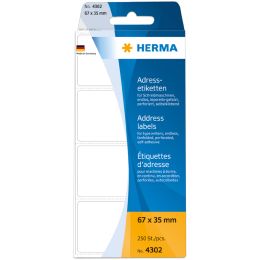 HERMA Adress-Etiketten, 67 x 35 mm, Leporello gefalzt, weiß