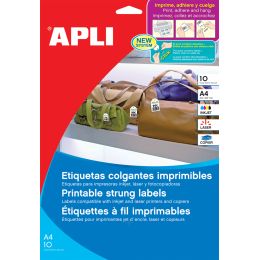 APLI Produktanhnger mit Schnren, weiB, 22 x 35 mm