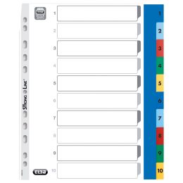 Oxford Kunststoff-Register, Zahlen, A4+, farbig, 10-teilig