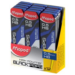 Maped Druckbleistift-Mine BLACKPEPS, 0,5 mm, 12er Display