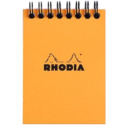 RHODIA Spiralnotizblock No. 11, DIN A7, kariert, orange