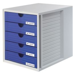 HAN Schubladenbox SYSTEMBOX, 5 Schbe, lichtgrau/klar