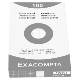 EXACOMPTA Karteikarten, 125 x 200 mm, kariert, weiß