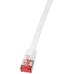 LogiLink U/FTP Flach-Patchkabel, Kat. 6A, 1,0 m, weiß
