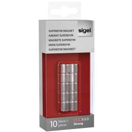 sigel Neodym-Design-Magnete Zylinder Strong C5, 10er Set