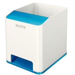 LEITZ Sound Stiftekcher WOW Duo Colour, 2 Fcher, blau