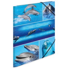 HERMA Eckspannermappe Delfine, aus Karton, DIN A4