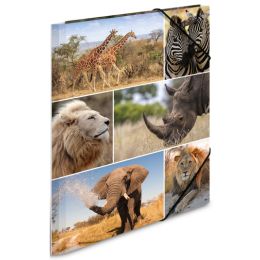 HERMA Eckspannermappe Afrika Tiere, aus Karton, DIN A4