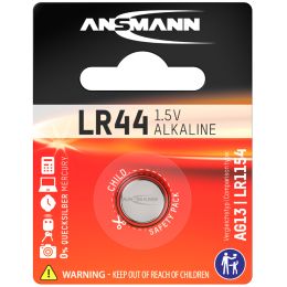 ANSMANN Alkaline Knopfzelle LR44, 1,5 Volt (V13GA)