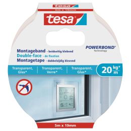 tesa Powerbond Montageband fr Glas, 19 mm x 5,0 m