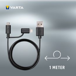 VARTA Ladekabel & Datenkabel 2in1 Micro USB/MFI Lightning