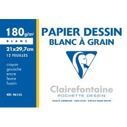 Clairefontaine Zeichenpapier Blanc  Grain, 210 x 297 mm