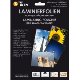 TWEN Laminierfolientasche für Visitenkarten, 60 x 90 mm
