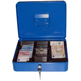 pavo Geldkassette, blau, Mae: (B)150 x (T)115 x (H)80 mm