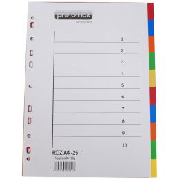 proOFFICE Kunststoff-Register, blanko, A4, 5-teilig