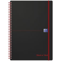 Oxford Spiralbuch Office Black n Red, DIN A4, kariert, PP