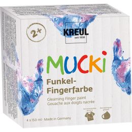 KREUL Funkel-Fingerfarbe MUCKI, 150 ml, 4er-Set