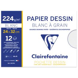 Clairefontaine Zeichenpapier Blanc  Grain, 240 x 320 mm