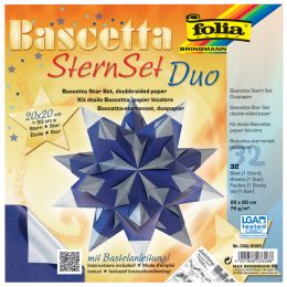 folia Faltbltter Bascetta-Stern, 200 x 200 mm, blau/silber