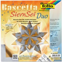 folia Faltbltter Bascetta-Stern, 200 x 200 mm, hochrot/gold