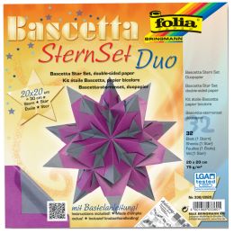 folia Faltblätter Bascetta-Stern, 200x200 mm, lila/anthrazit