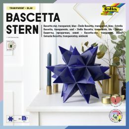 folia Faltbltter Bascetta-Stern, blau-transparent