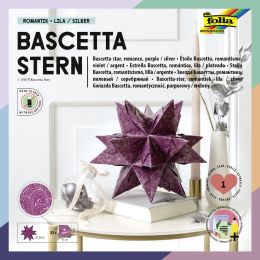 folia Faltblätter Bascetta-Stern, lila / bedruckt