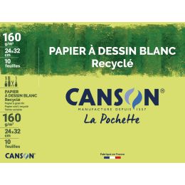 CANSON Zeichenpapier Recycling, wei, 240 x 320 mm, 160 g/qm